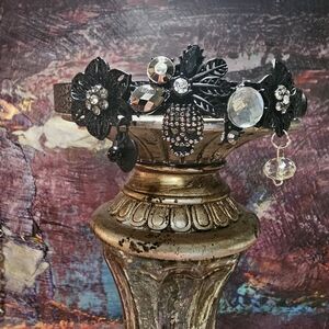 Black and Silver Floral Bracelet